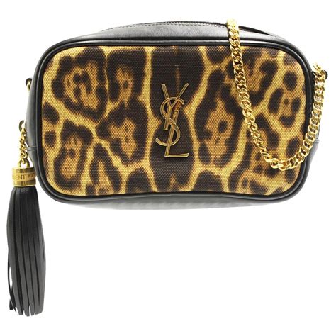 ysl calfskin leopard print bag with wood tassel|Saint Laurent Leopard Printed Calfskin Leather Small.